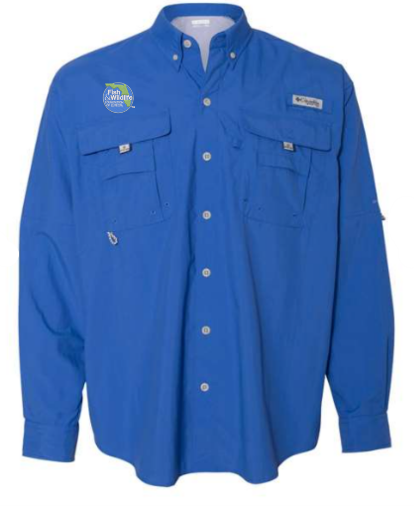 Columbia PFG Bahama™ II Long Sleeve Shirt: Vivid Blue - Fish