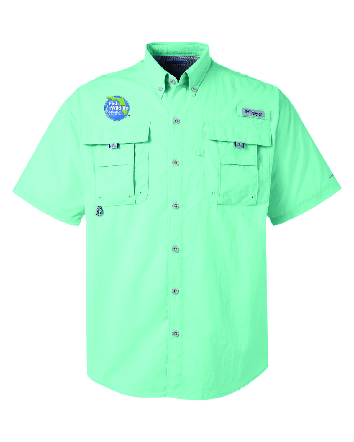 Columbia PFG Bahama™ II Short Sleeve Shirt: Gulf Stream - Fish