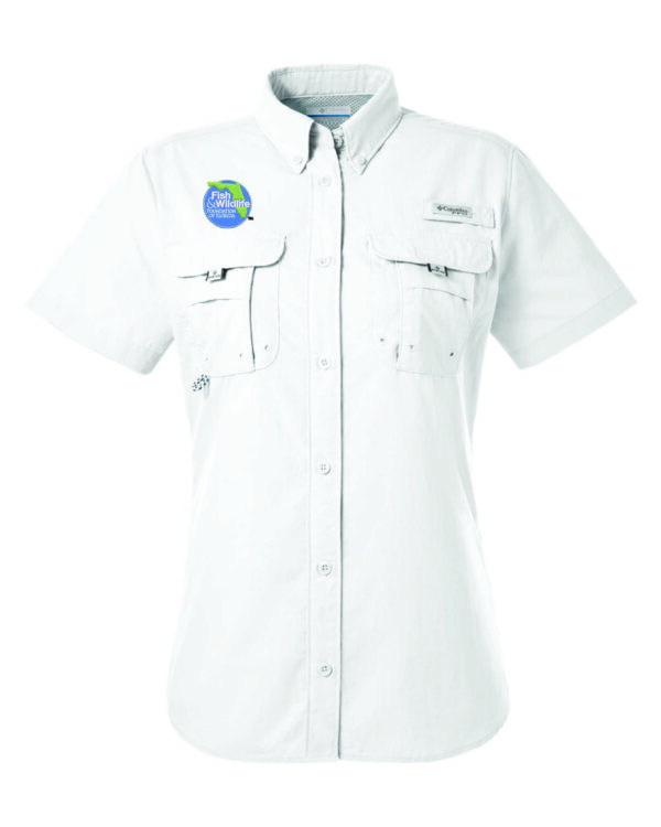 Columbia Ladies Bahama Short Sleeve Shirt: White - Fish & Wildlife